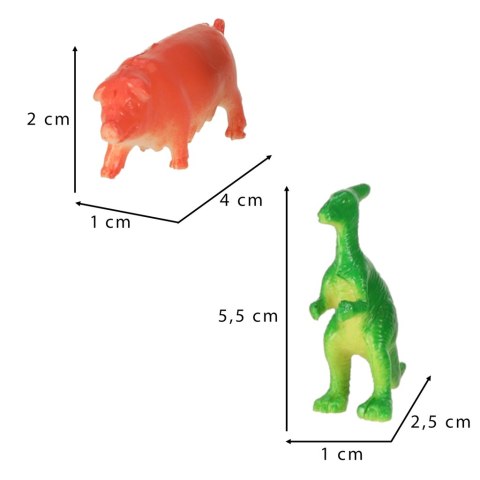 Figurki zwierzęta morskie dzikie zagrodowe dinozaury zestaw mix 48sztuk