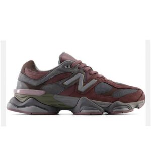 New Balance 9060 U9060BCG – Bordowo-Szare Męskie Sneakersy z Zamszu i Siatki z Amortyzacją ABZORB i SBS