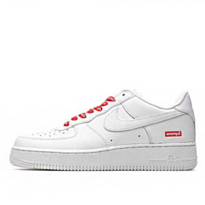 Nike Air Force 1 Low x Supreme CU9225-100 – Białe Unisex Skórzane Sneakersy w Limitowanej Kolaboracji