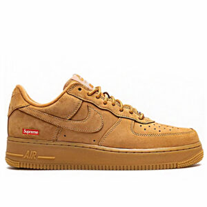 Nike Air Force 1 Low SP x Supreme DN1555-200 – Beżowe Zamszowe Unisex Sneakersy „Wheat” z Limitowanej Kolaboracji