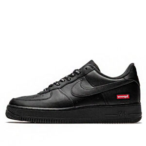 Nike Air Force 1 Low x Supreme CU9225-001 – Czarne Skórzane Unisex Sneakersy z Limitowanej Kolaboracji