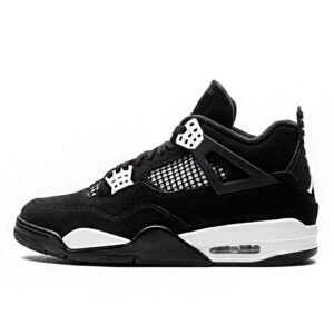 Nike Air Jordan 4 Retro White Thunder FQ8138-001 – Czarno-Białe Skórzane Sneakersy Unisex