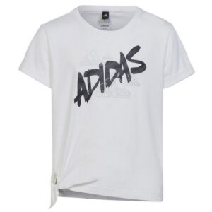 Adidas Koszulka Dance Knotted Tee Jr Biały 100% Bawełna