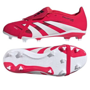 Adidas Buty Predator League FT FG Jr Biały Czerwony Syntetyczna Cholewka