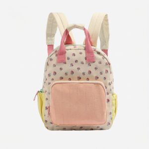 Plecak wielokomorowy designerski na suwak MoMyy STRAWBERRY Beżowy, brzoskwiniowy damskie