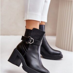 Step in style Ankle Boots Inabelle M767 Black Faux Leather